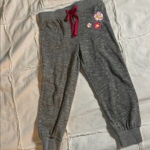 Gray Kids Sweatpants with Pink Accents